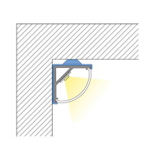 Rohový hliníkový profil černý RS2 16x16mm včetně čirého difuzoru 3m