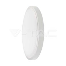 30W LED Dome Light Round Microwave Sensor White Frame 4000K IP44 V-TAC SKU7665