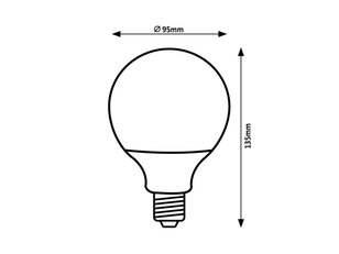 Světelný zdroj SMD LED, E27 G95, 15W, 1521lm, 2700K RABALUX 79173