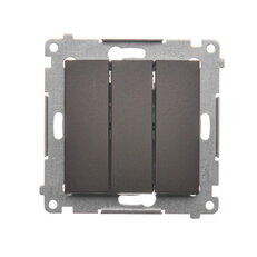 Trojité tlačítko 10AX, 250V~, hnědá matná metalizované DP31.01/46