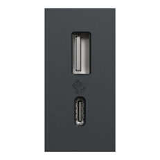 NOVÁ UNICA Dvojitý nabíjecí USB konektor A+C 2.4A, 1M, Antracit