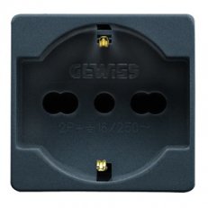 Zásuvka italsko/německý standard, 2-pól. 250V 16A 2M, černá GEWISS GW21246