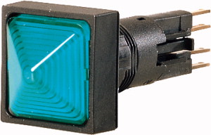 Eaton Q18LH-BL Hlavice pro signálky, 18x18 mm, kónická, bez žárovky, IP65, modrá