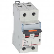DX3 JISTIČ, 2 PÓLOVÝ, CHAR. D,25A 25KA LEGRAND 409822