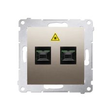 Světlovodná/optická zásuvka dvojitá SC/APC zlatá matná, metalizované DGS2.01/44