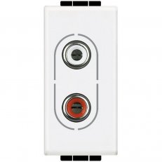 BTICINO LIVINGLIGHT ZÁSUVKA 2XRCA ŠROUBOVÉ SVORKY 1MODULOVÁ BÍLÁ N4281