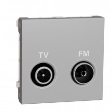 Zásuvka NOVÁ UNICA TV/R individuální, 11 dB, 2M, Aluminium SCHNEIDER NU345130