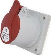 Průmyslová zásuvka vestavná rovná 3F IP54 16A 400V 3p+PE ETI 004482092