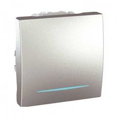 Unica Přepínač křížový orient. kontrolka ř.7So Aluminium SCHNEIDER MGU3.205.30N