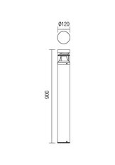 Sloupkové svítidlo SPARK ST90 LED 1X12W IP54 DG 3000K REDO 9941