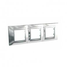 Unica Top Krycí rámeček trojnásobný Cromo lesk/Aluminium SCHNEIDER MGU66.006.010