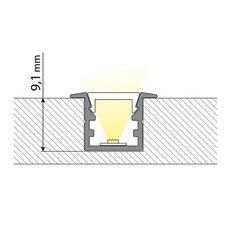 Vestavný hliníkový profil VG černý 15x10mm, včetně mléčného difuzoru, 1m
