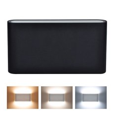 LED venkovní nástěnné osvětlení Modena, 12W, 680lm, 120°, černá SOLIGHT WO800-B