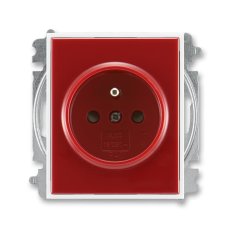 ABB ELEMENT,TIME Zásuvka chráněná s clonkami karmínová/bílá 5519E-A02357 13