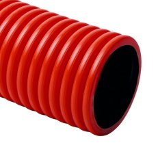 Tuhá dvouplášťová korugovaná bezhalogenová chránička KOPODUR 125 mm, červená, 6m