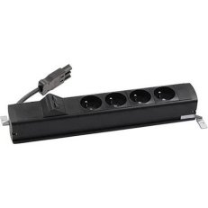 Standardní zásuvkový blok: 4x 250 V typ E + 2x zásuvka RJ45 černý