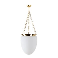Závěsné LED svítidlo se skleněným stínidlem OSMONT MIRA R 27W IP40 3K mosaz
