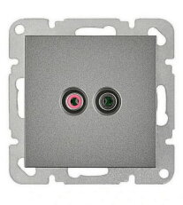 Přístroj audio 2x Cinch s krytkou, antracit SCHRACK EV114308--