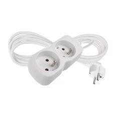 Prodlužovací kabel 2 m 2 zásuvka bílý PVC 1 mm2 EMOS P0212