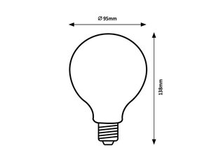 Světelný zdroj Filament LED, E27 G95, 8W, 1055lm, 2700K RABALUX 79127