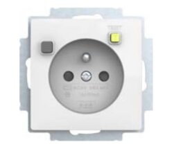 ABB ZONI Zásuvka FI-DOS s proudovým chráničem, clonky, bílá 5526T-A02369 500