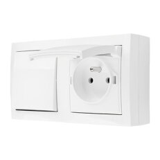 Spínač jednopólový, řazení 1 + zásuvka s