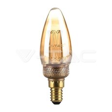 LED Bulb 2W Filament E14 Amber Art Candle 1800K VT-2152, V-TAC SKU217472