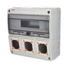 Skříň 3975 AcquaCOMBI IP65 3 otvory 16 modulů 330x330x150mm FAMATEL 3975