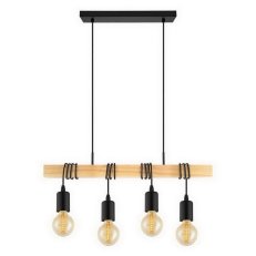 Závěsné svítidlo TOWNSHEND černá/dub 240W IP20 EGLO 32916