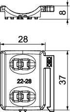 OBO 2058UW 28 LGR Podélná opěrka univerzální 22-28mm světle šedá Polypropylén PP
