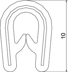 OBO KSB 2 PVC Pásková ochrana hran, pro plechy, černá Polyvinylchlorid, PVC