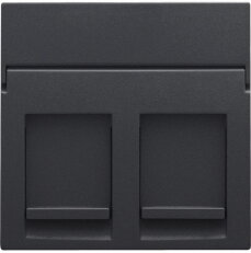 Středový kryt datazásuvky 2xRJ-ANTHRACITE NIKO 122-65200