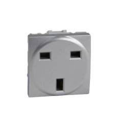 Unica Zásuvka 230V 2P+E 16 A, britská, Aluminium SCHNEIDER MGU3.045.30