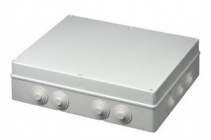 Krabice S-BOX 806, 460x380x120, 14 průchodek, IP55 šedá, plastové šrouby, 650°C