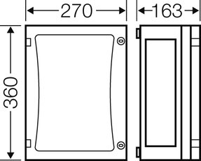 Prázdná skříň ENYSTAR, 216x306x136mm, průhledné dveře HENSEL FP 0210