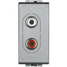 BTICINO LIVINGLIGHT ZÁSUVKA 2XRCA ŠROUBOVÉ SVORKY 1MODULOVÁ TECH NT4281