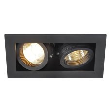 KADUX 2 GU10 svítidlo typu downlight hranaté černé matné max. 2x50W SLV 115520