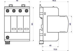 Hakel 16055 PIVM12,5-275 DS/3+1 Vseries SPD typ 1+2