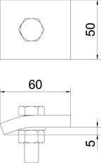 OBO KWS 5 FT Spojovací úhelník se šr.se 6ti hr. hl. h = 5 mm 60x50 Ocel