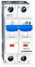 Instalační jistič DC 10 kA, C 16A, 2P SCHRACK BM015216--