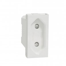 Zásuvka NOVÁ UNICA 230V/10A pro ploché vidlice, 1M, Bílá SCHNEIDER NU303118