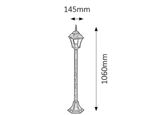Toscana E27 1x 60W IP43 antická zlatá RABALUX 8395
