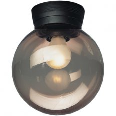 Stropní svítidlo Globes 200 černá s kouřovým difuzorem 60W IP43 E27 916943/07K