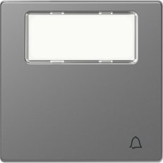 Kryt spínače Merten D-Life a symbolem zvonku Stainless Steel MTN3365-6036