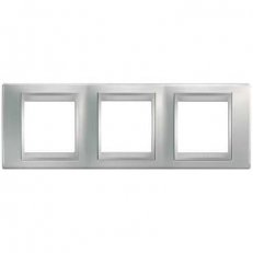 Unica Top Krycí rámeček trojnásobný, Cromo mat/Aluminium SCHNEIDER MGU66.006.038