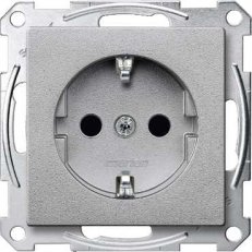 Merten Zásuvka 250V/16A SCHUKO šroubová System M Aluminium MTN2400-0460