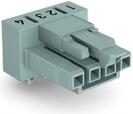 Zásuvka na desky plošných spojů úhlové provedení 4pól. šedá WAGO 890-844/011-000