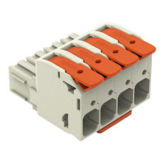 Pružinová svorka Páčka CAGE CLAMP sv.šedá 16mm2 4pól. WAGO 832-1104/322-000
