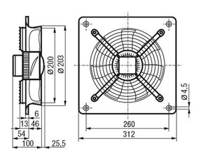 HXBR/2-200 IP44 axiální ventilátor ELEKTRODESIGN 8476239
