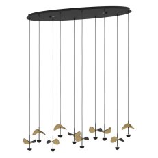 Závěsné svítidlo DRACERA LED černá/zlatá 10X2,3W EGLO 390342